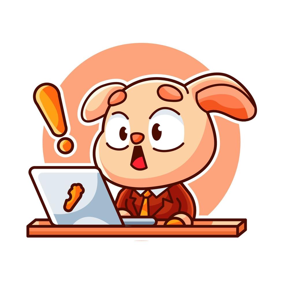 rabbit at work cartoon vector illustration