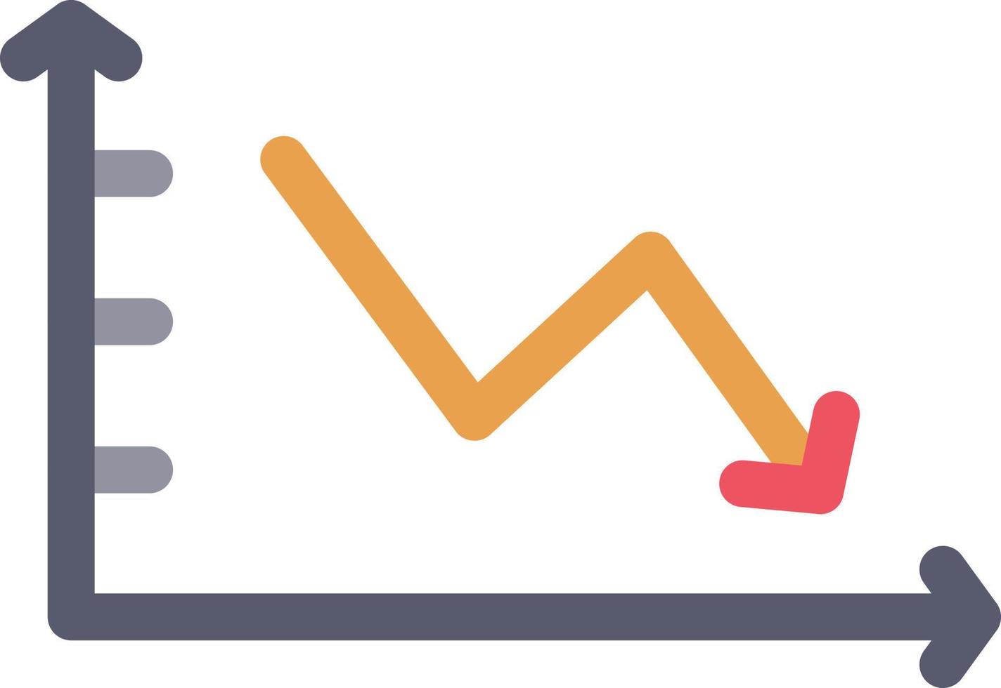 Declining Line Graph Flat Icon vector