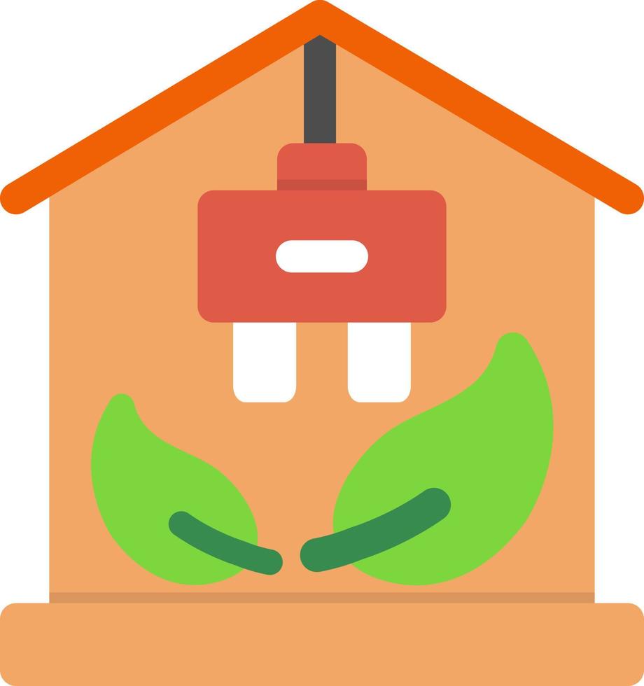 icono plano de casa solar ecológica vector