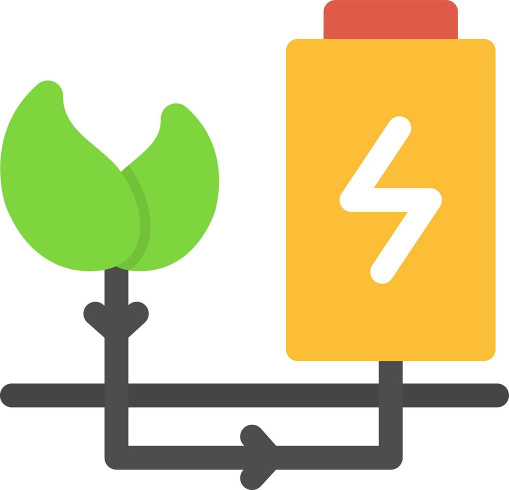 icono plano de energía verde vector