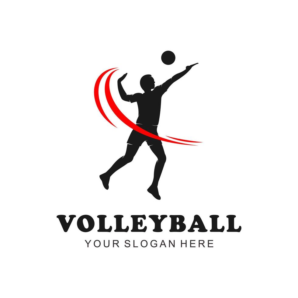 logotipo de jugador de voleibol vector