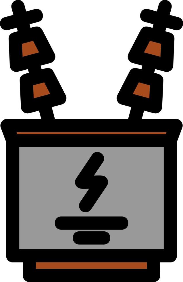 Power Transformer Line Filled Icon vector