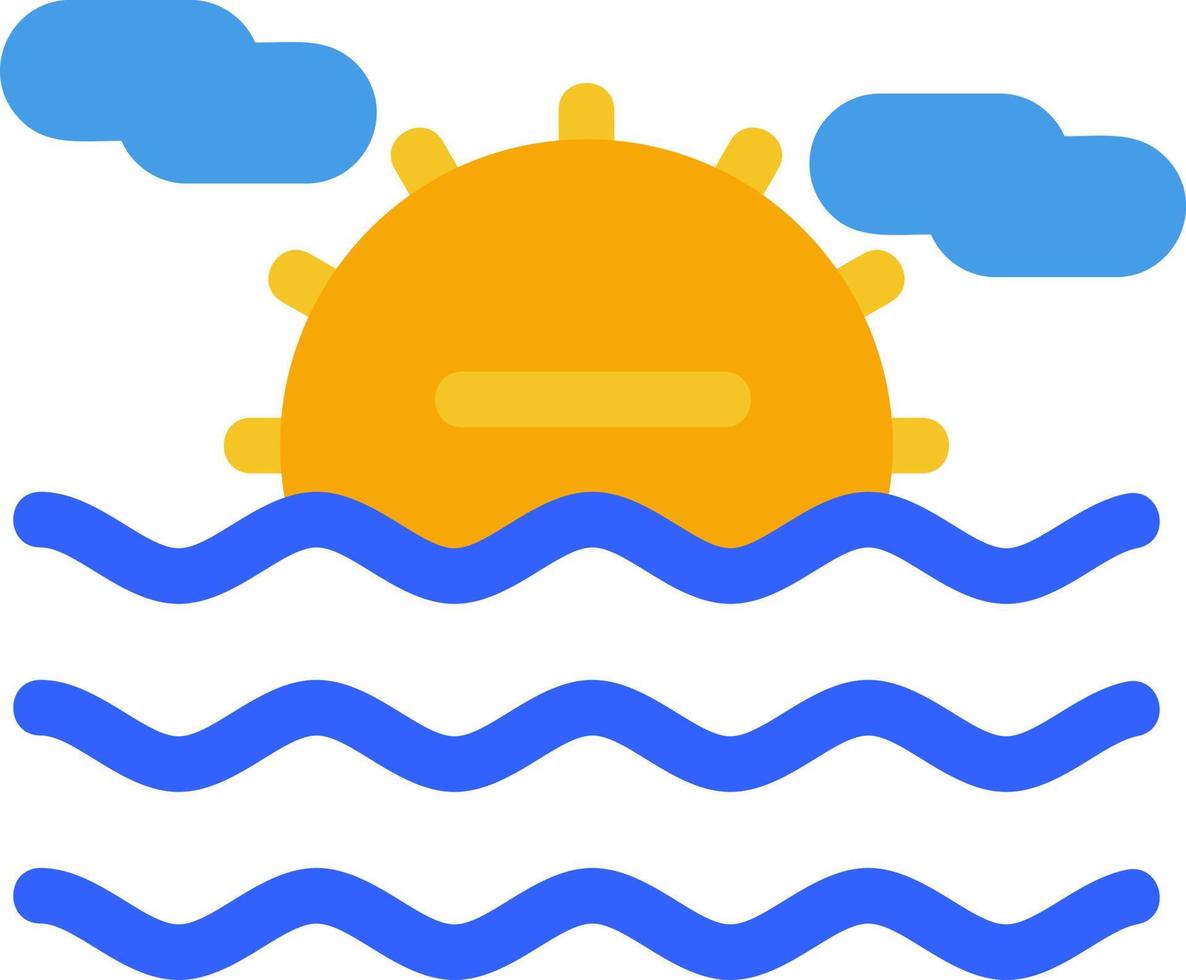 icono plano del paisaje del mar vector