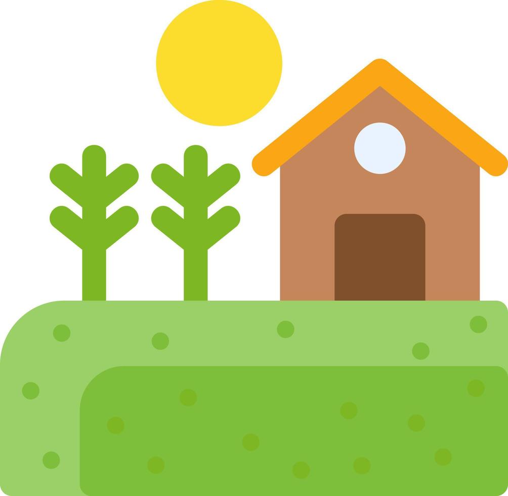 Fields Landscape Flat Icon vector