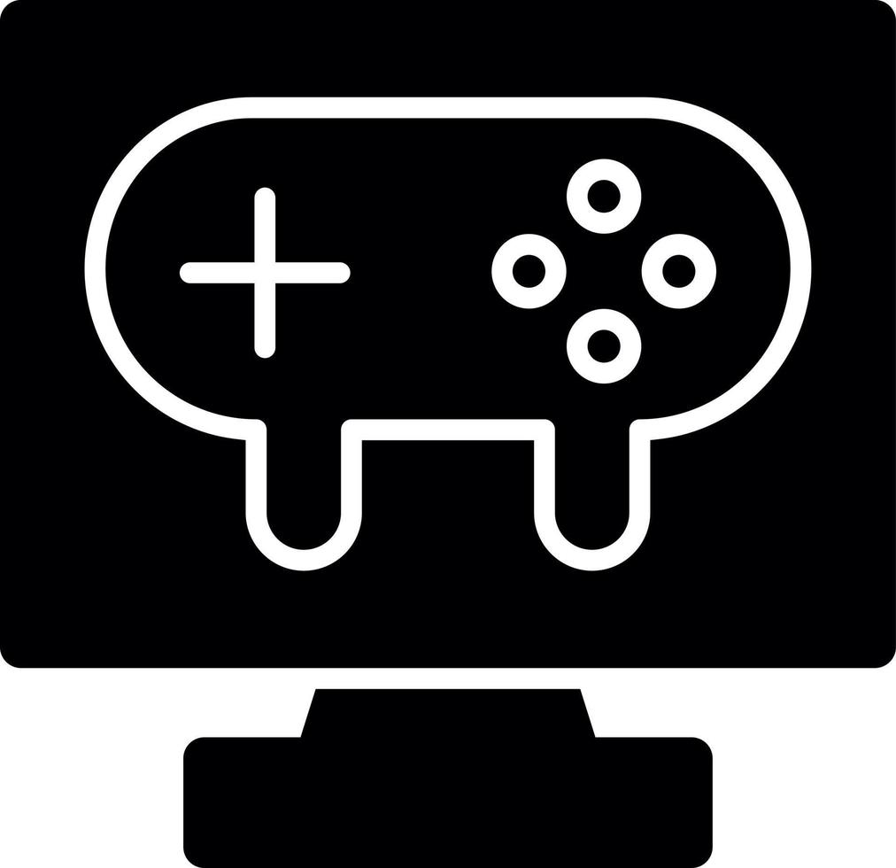 Gaming Pc Line Glyph Icon vector