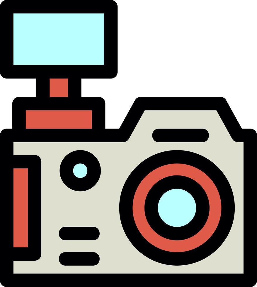 Dslr Camera Line Icon vector