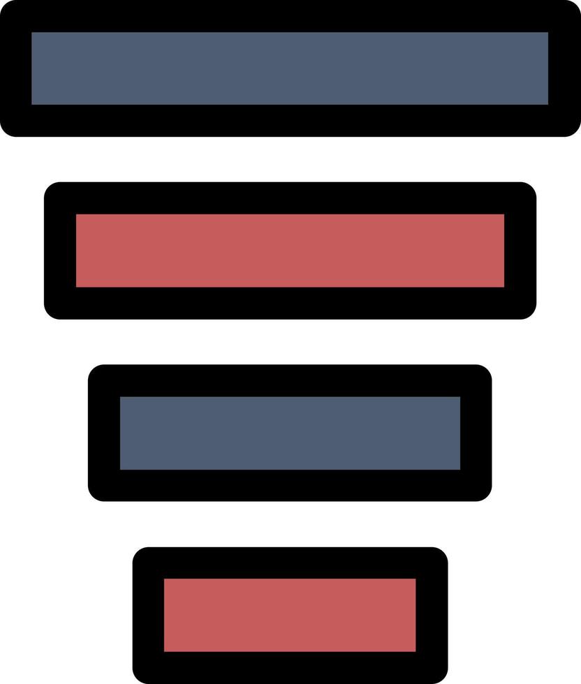 Funnel Chart Line Filled Icon vector
