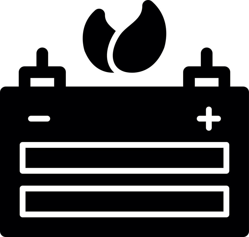 Bio Battery Glyph Icon vector