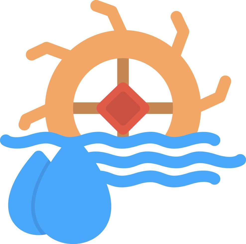 icono plano del molino de agua vector