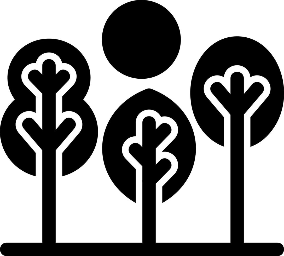 icono de glifo de paisaje de árbol vector