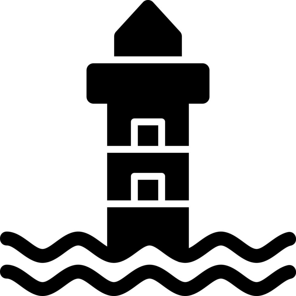 Lighthouse Landscape Glyph Icon vector