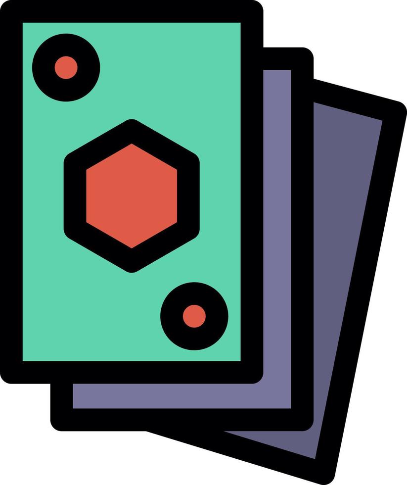 Playing Cards Line Filled Icon vector