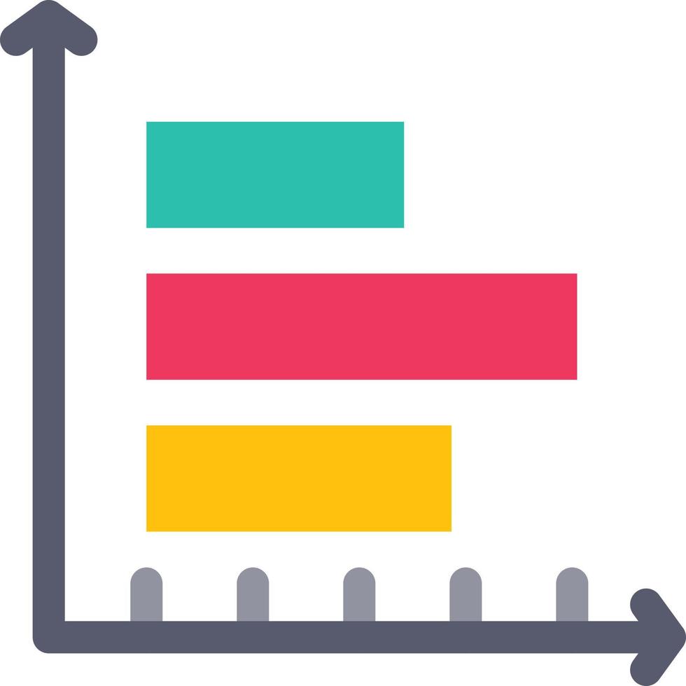 barras horizontales que muestran el icono plano de progreso vector