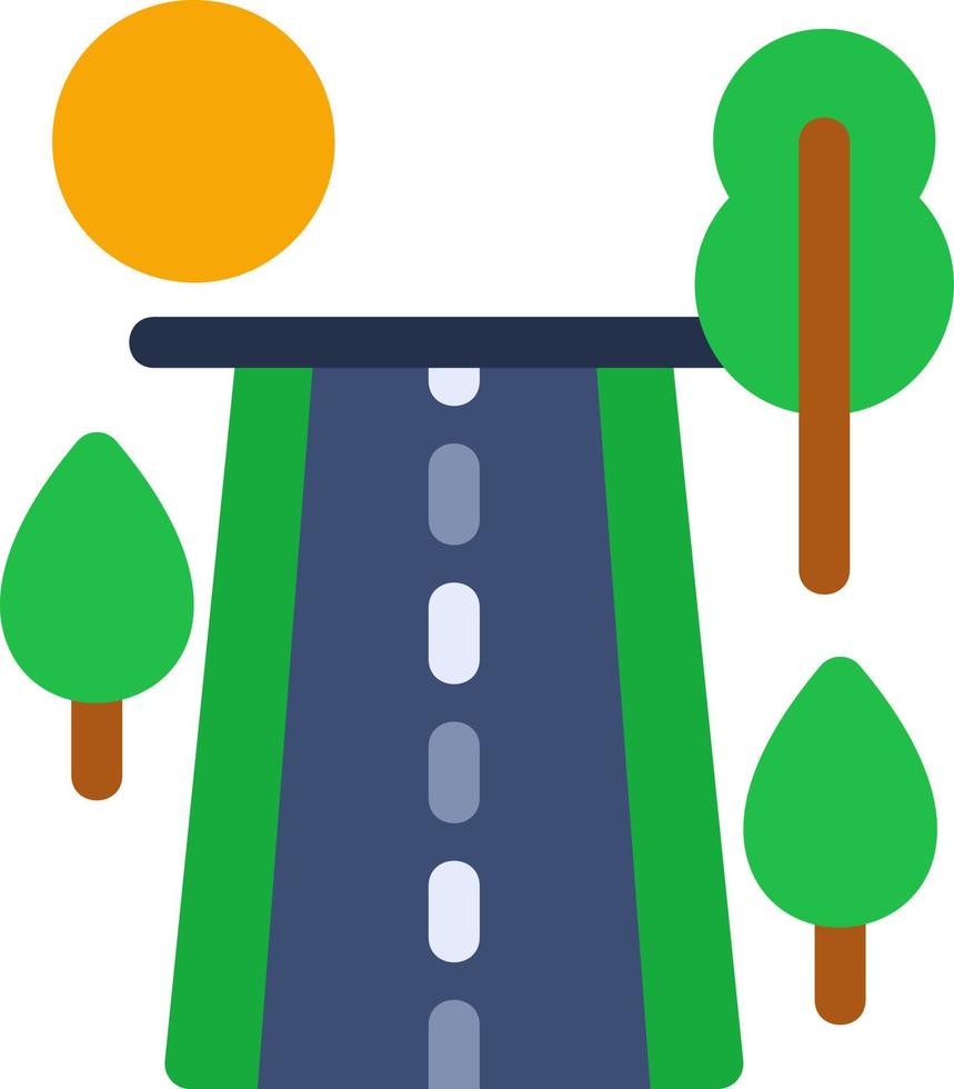 icono plano del paisaje de la carretera vector