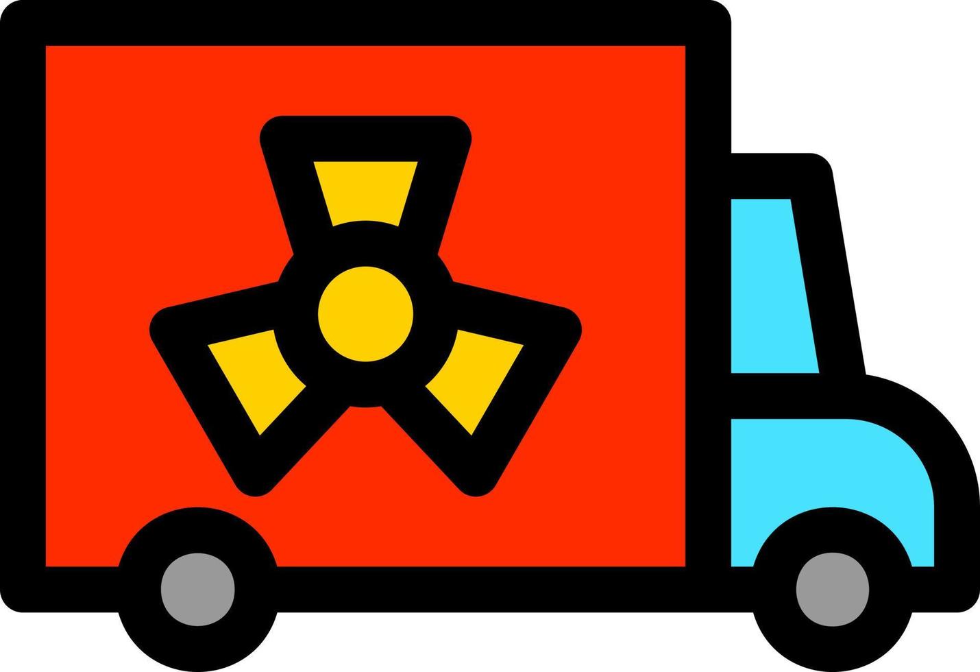 Nuclear Truck Line Filled Icon vector