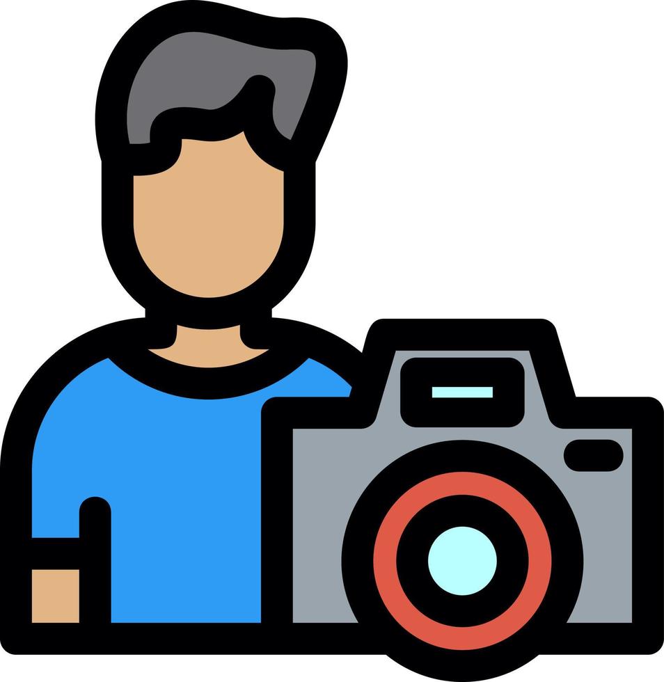 Cameraman Line Icon vector