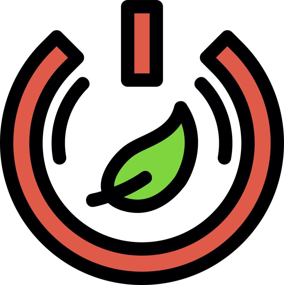 Eco Power Button Line Icon vector