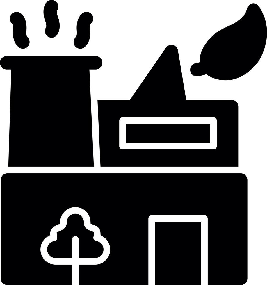 Green Factory Glyph Icon vector