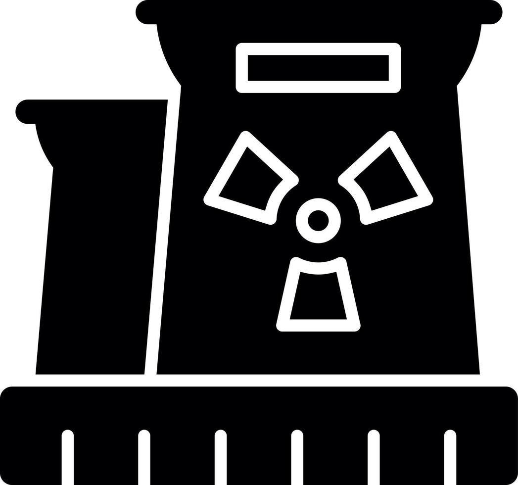 Nuclear Plant Glyph Icon vector