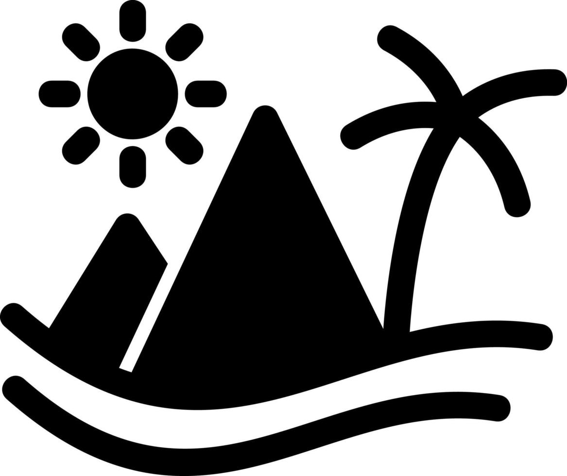 Desert Day Landscape Glyph Icon vector