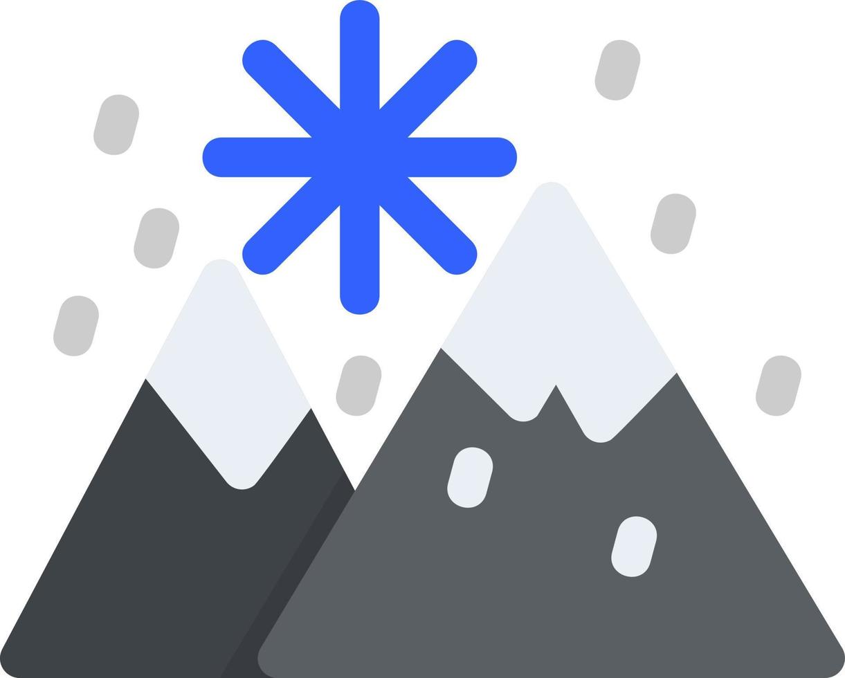 icono plano de paisaje de nieve vector