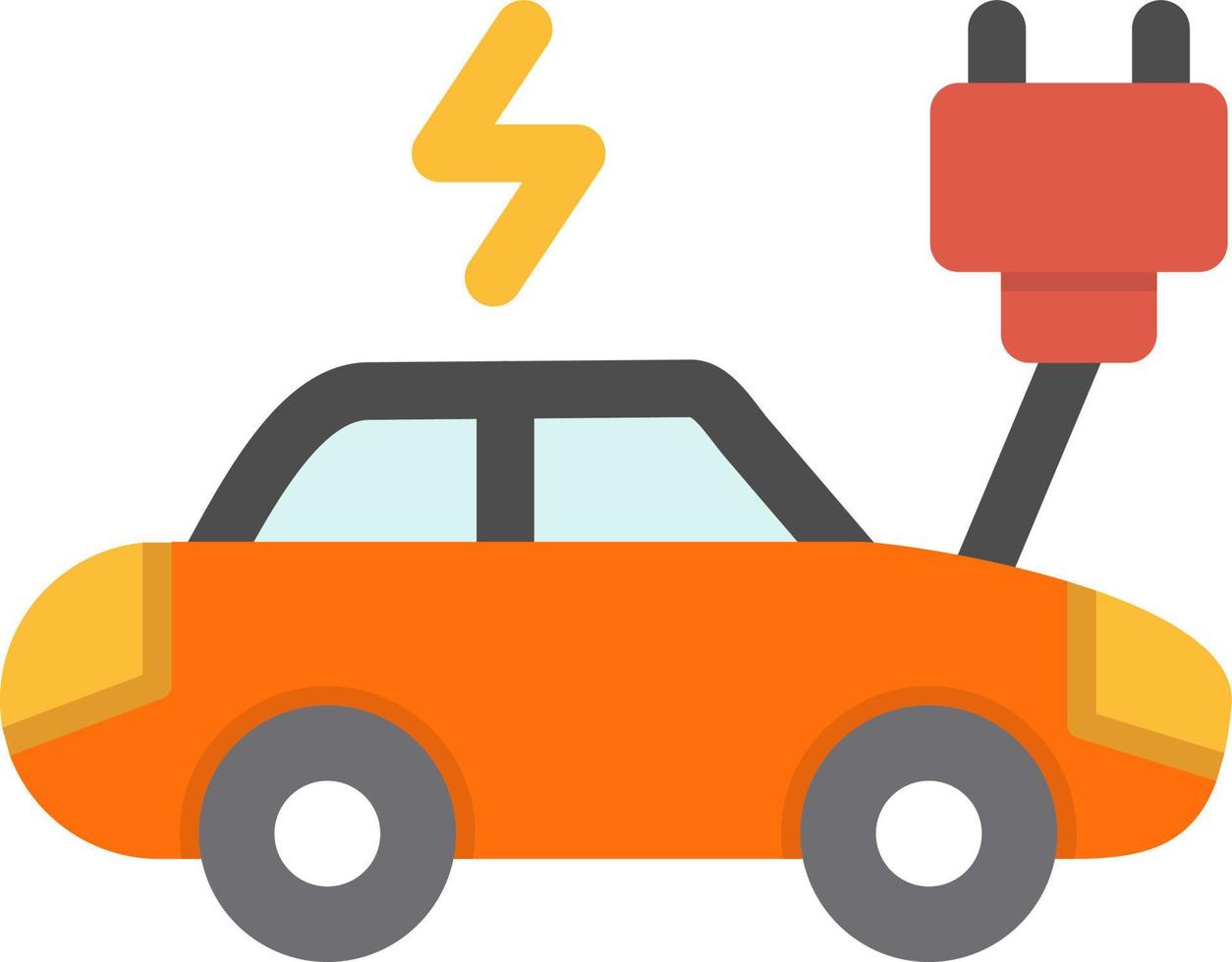 icono plano de coche eléctrico vector