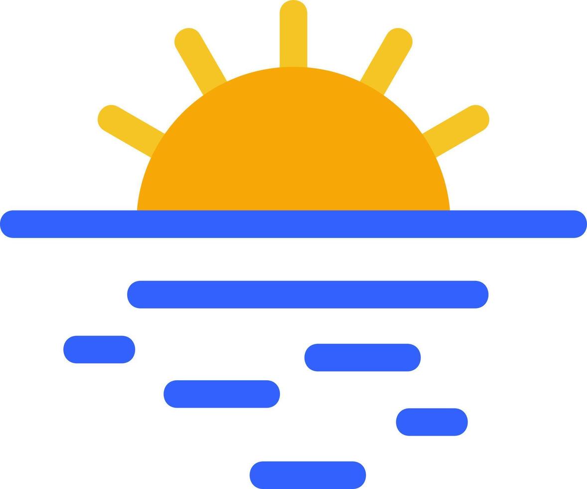 Sunrise Landscape Flat Icon vector
