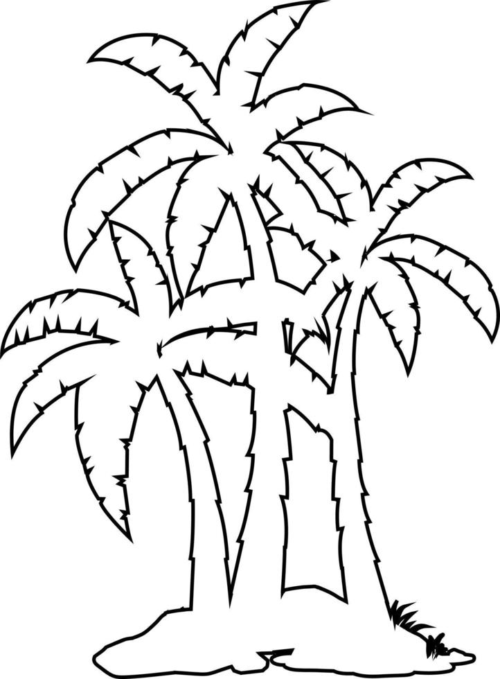 The contours of palm trees. vector