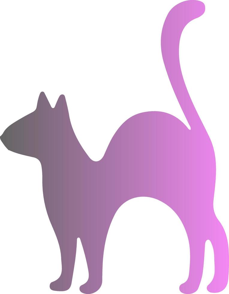 Silhouette of a cat with a gradient. vector