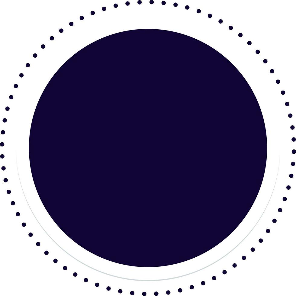 Blue circle with dotted border. vector