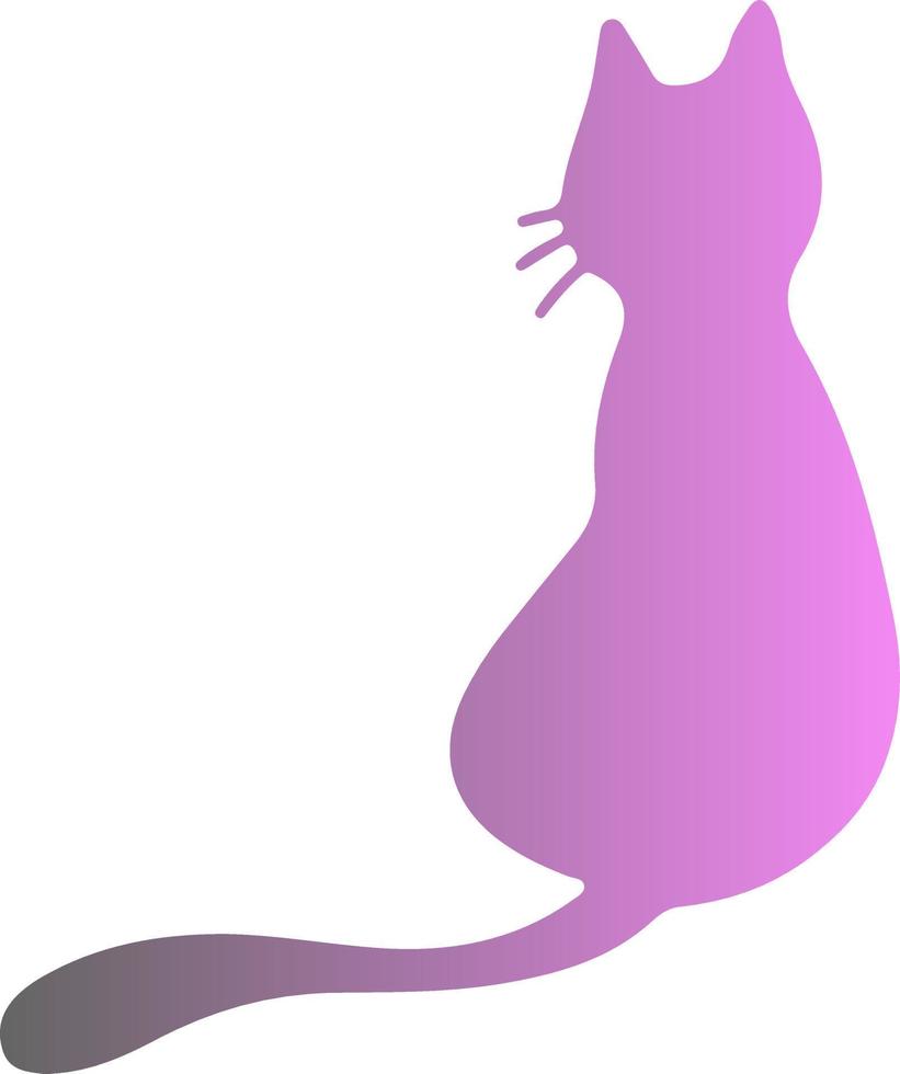 Silhouette of a cat with a gradient. vector