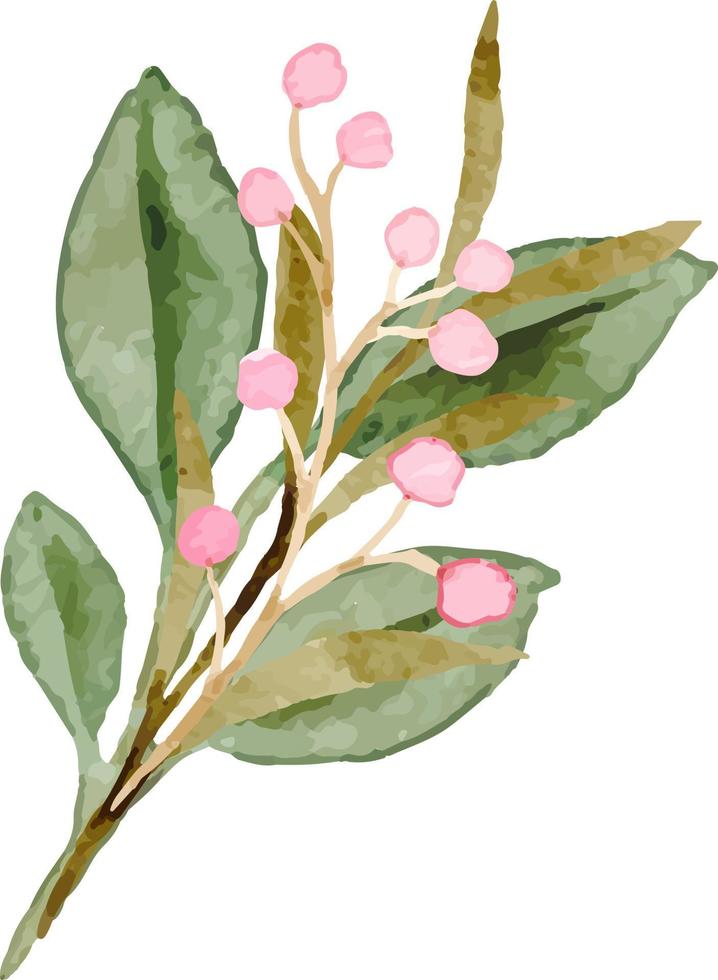 Leaves painted in watercolor. vector