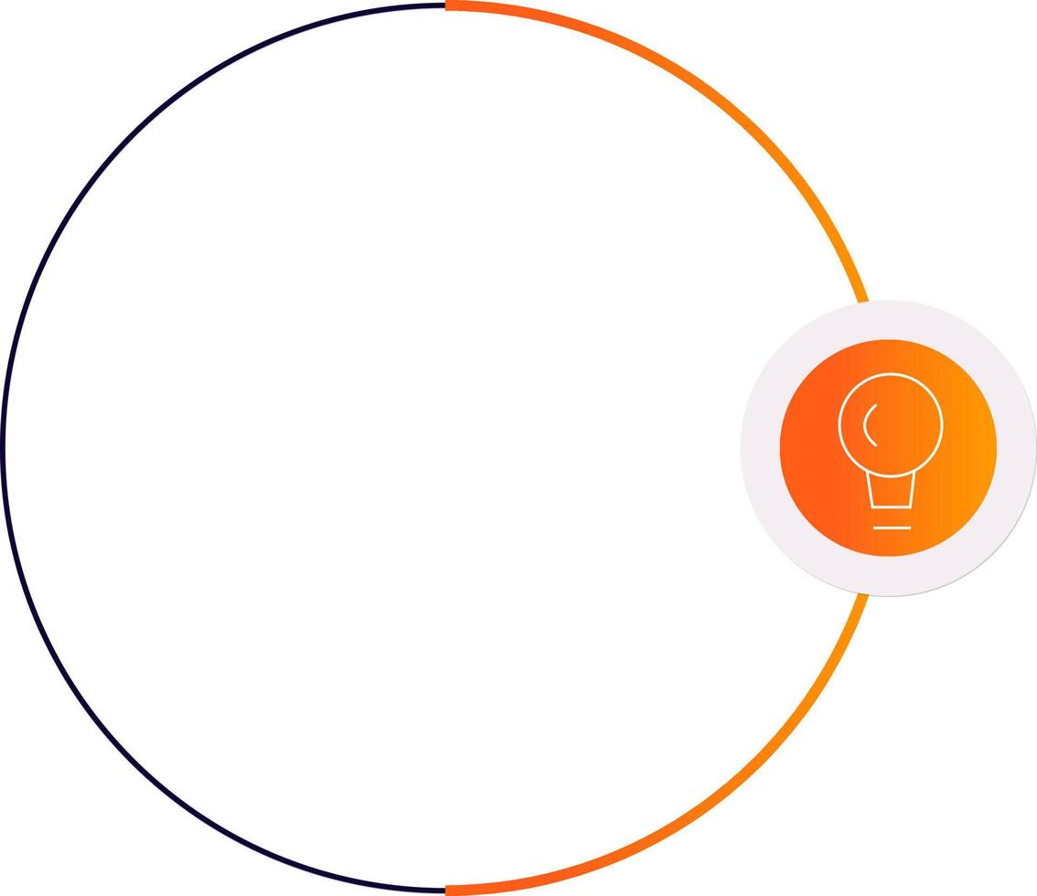 Light bulb icon in a circle. vector
