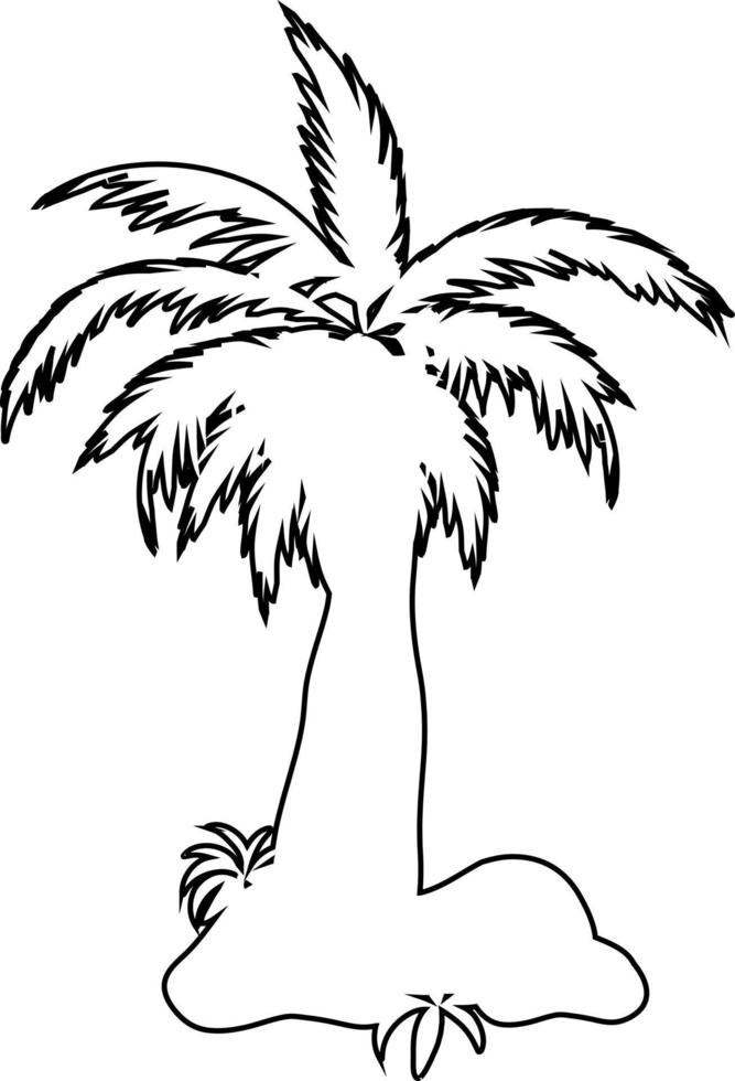 The contours of palm trees. vector