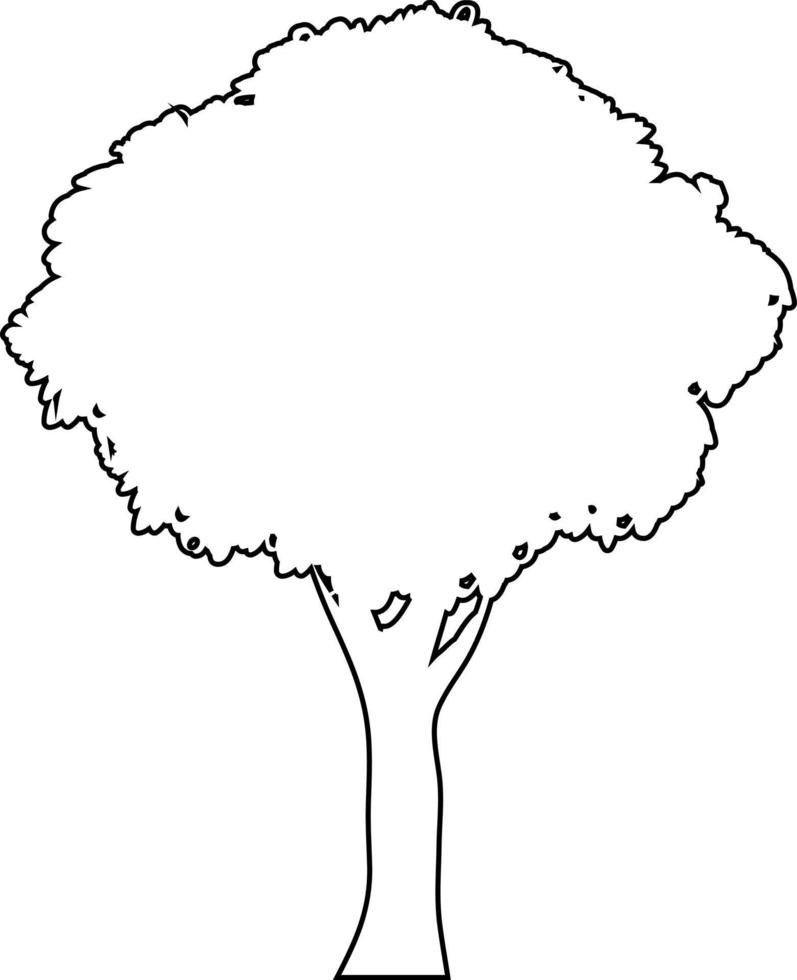 el contorno del árbol es negro. vector