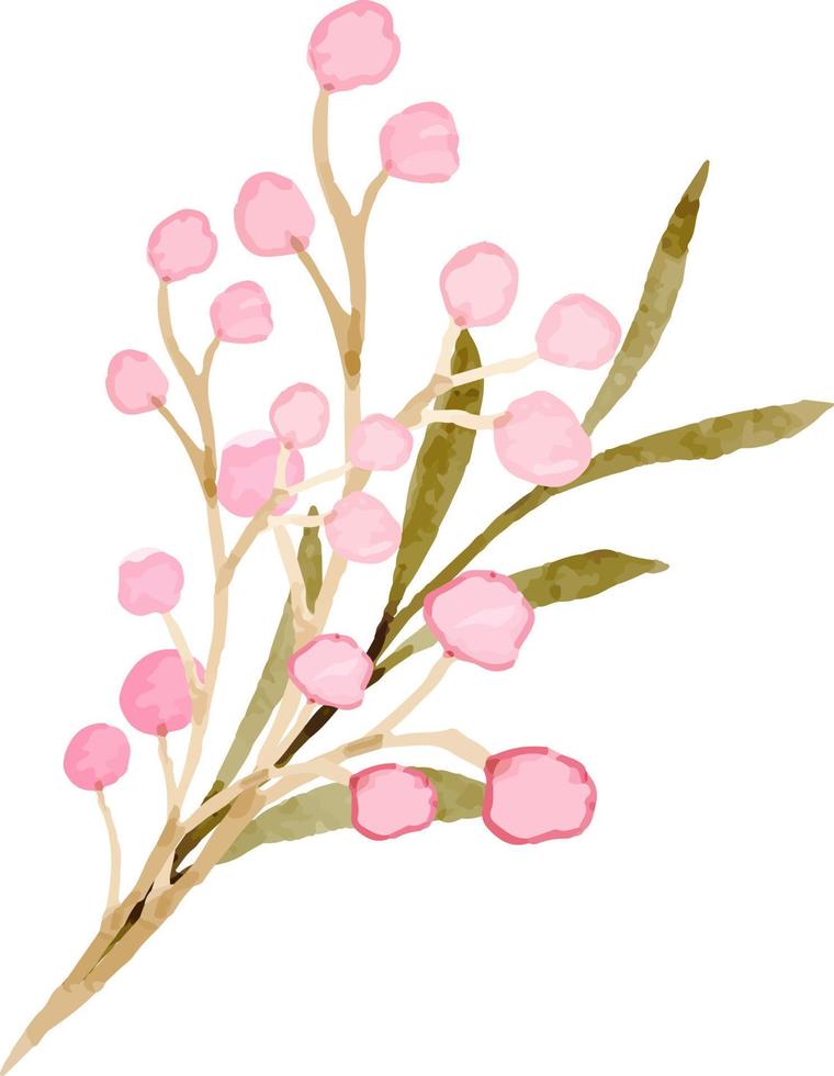 Leaves painted in watercolor. vector