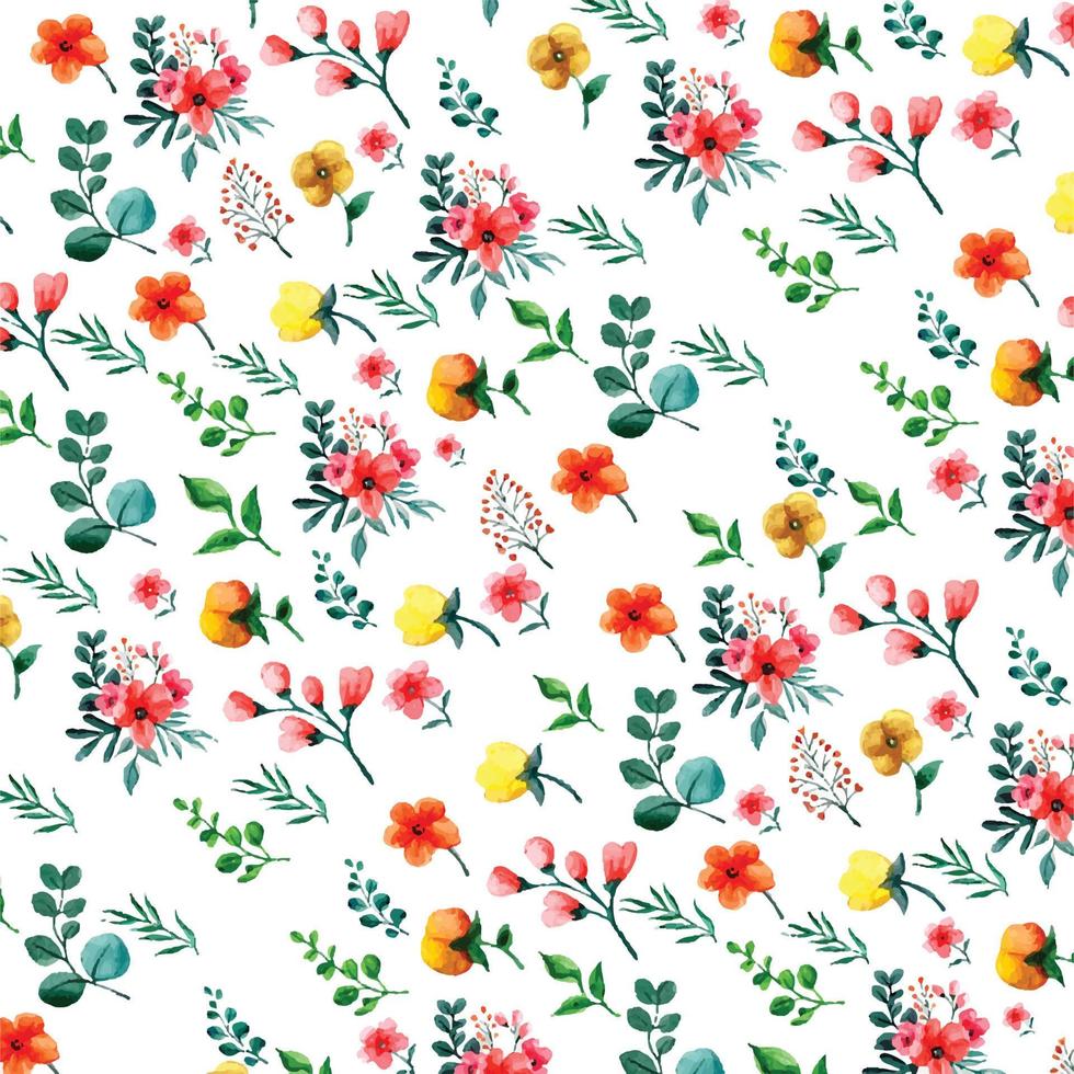 Hand drawn floral pattern in peach tones vector