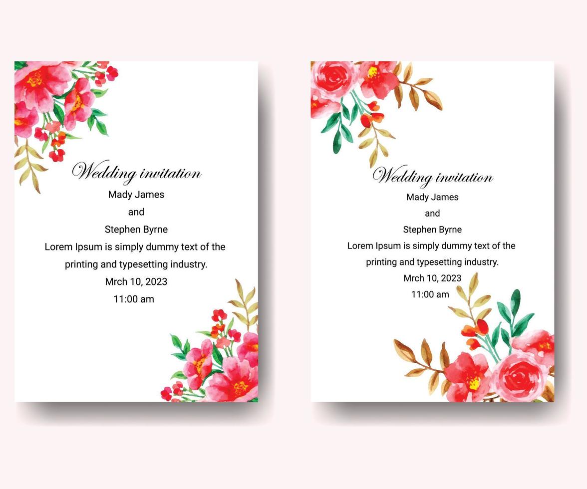 Wedding invitation card templet vector