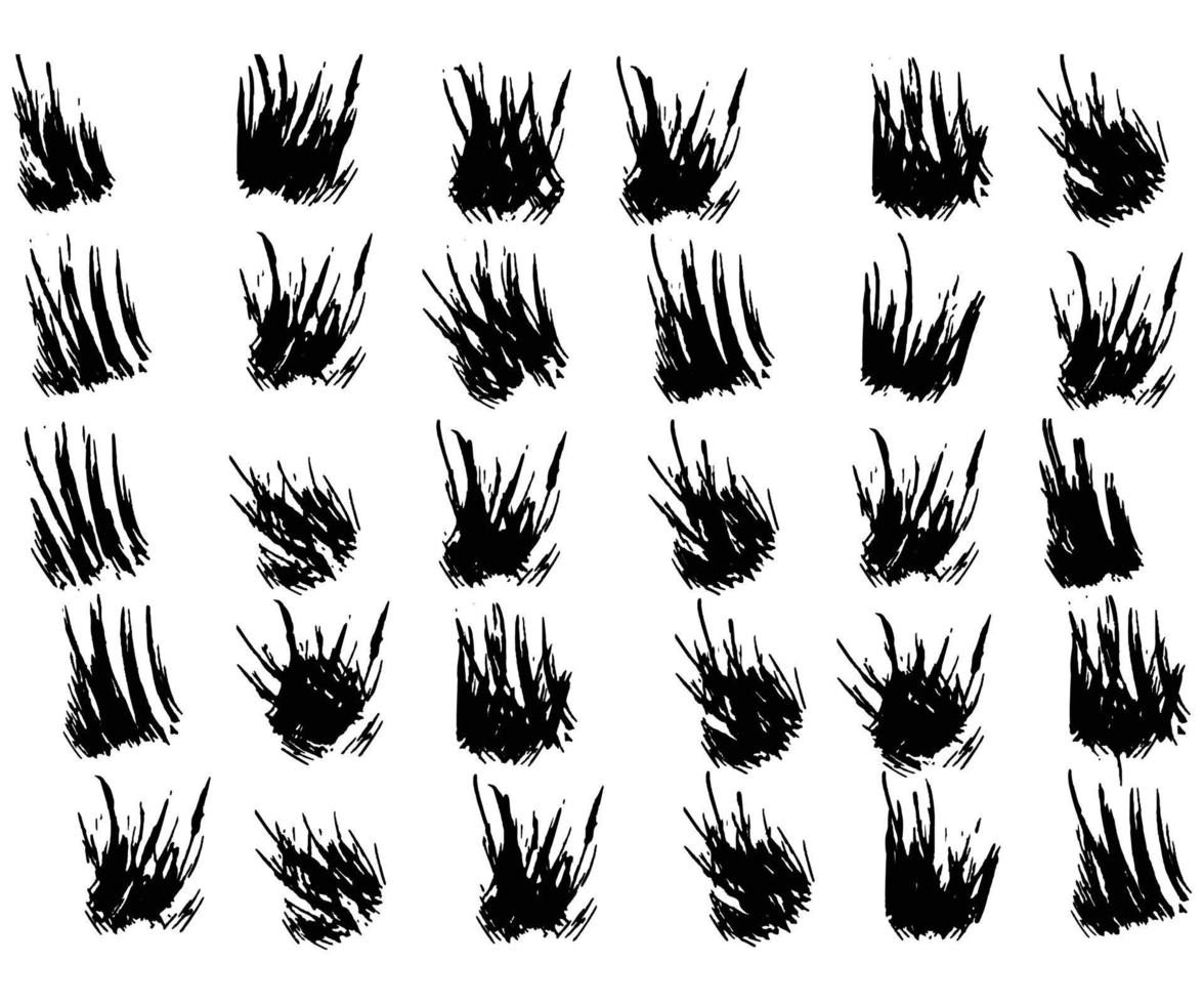 Ink brush stroke collection vector