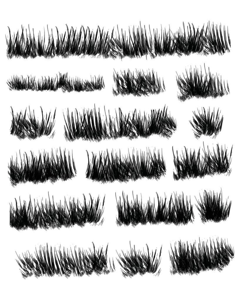 Ink brush stroke collection vector