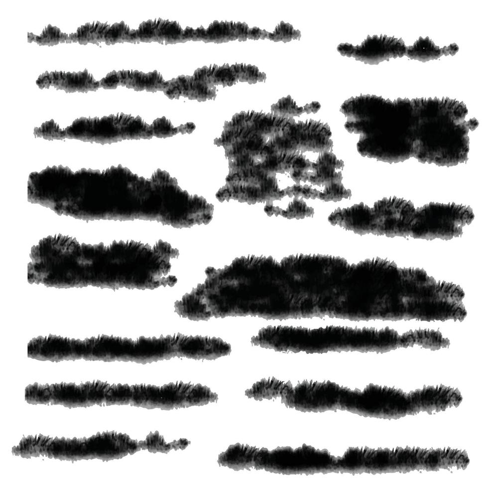 Ink brush stroke collection vector