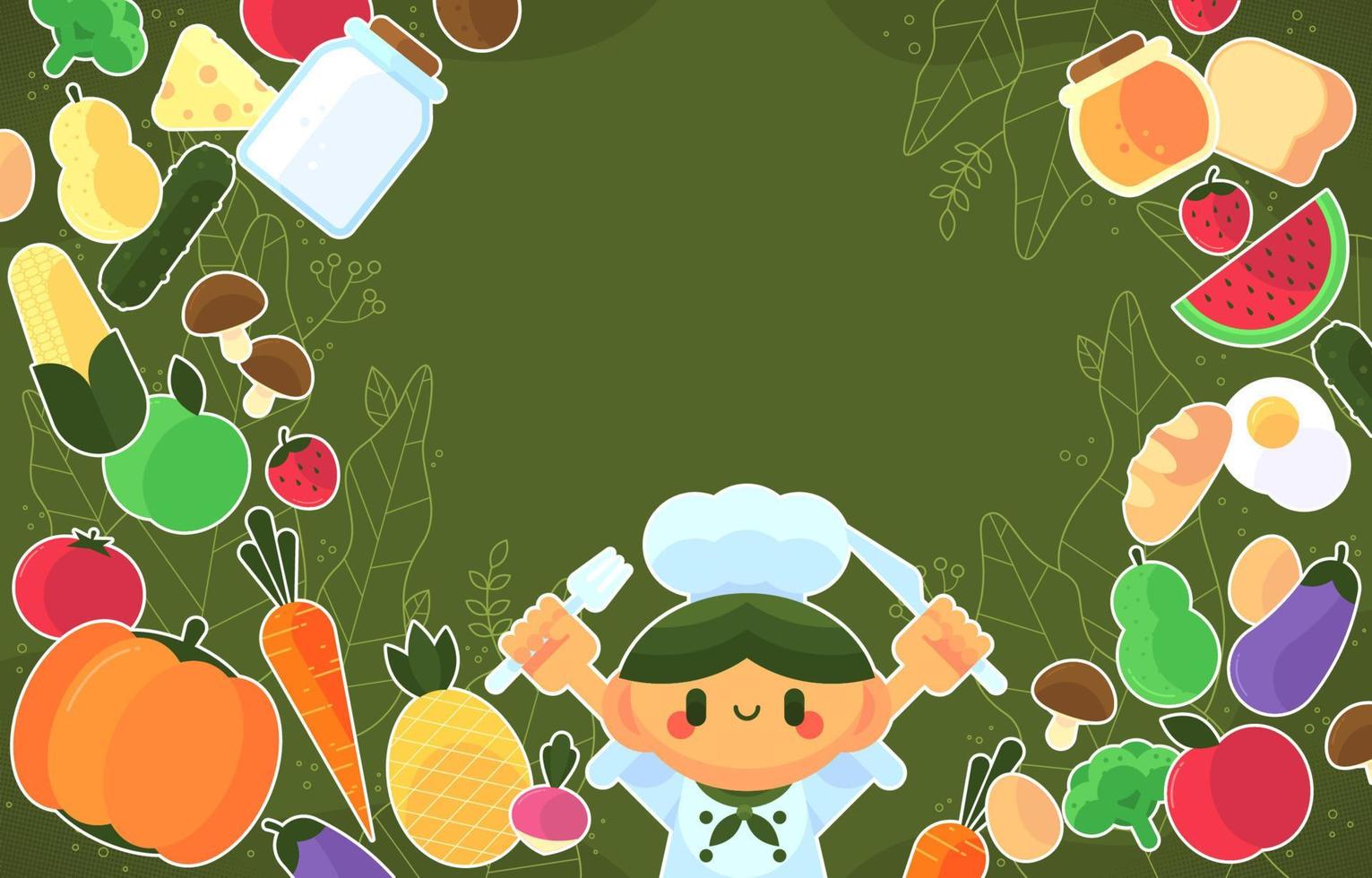 Little Chef And Organic Foods vector