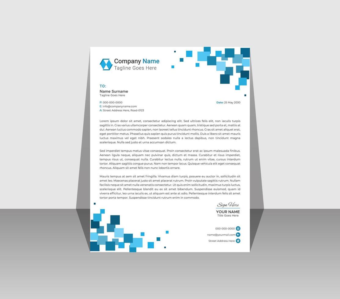 Professional and modern letterhead design template vector