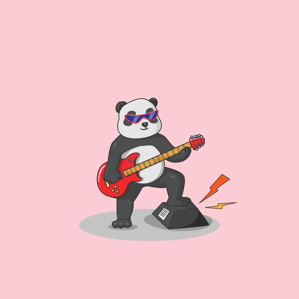 panda playing guitar vector