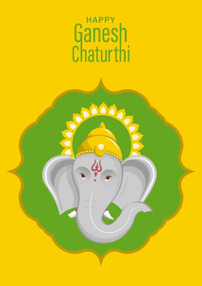 feliz festival de ganesh chaturthi con la ilustración del señor dorado ganesha vector