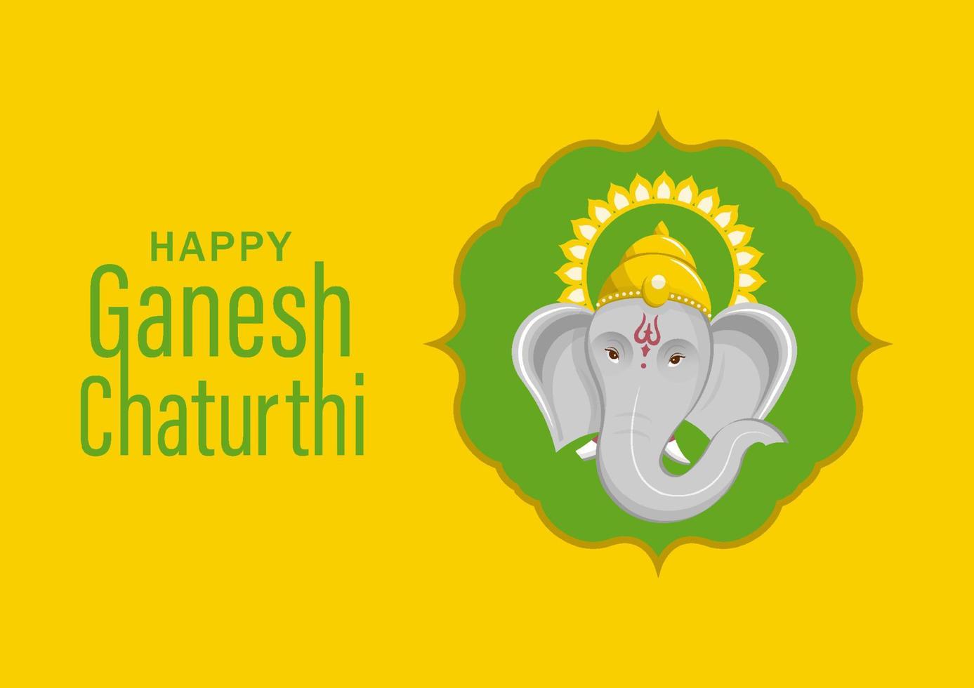 feliz festival de ganesh chaturthi con la ilustración del señor dorado ganesha vector