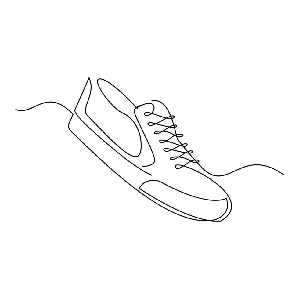 zapatillas de deporte de dibujo de línea continua de vector