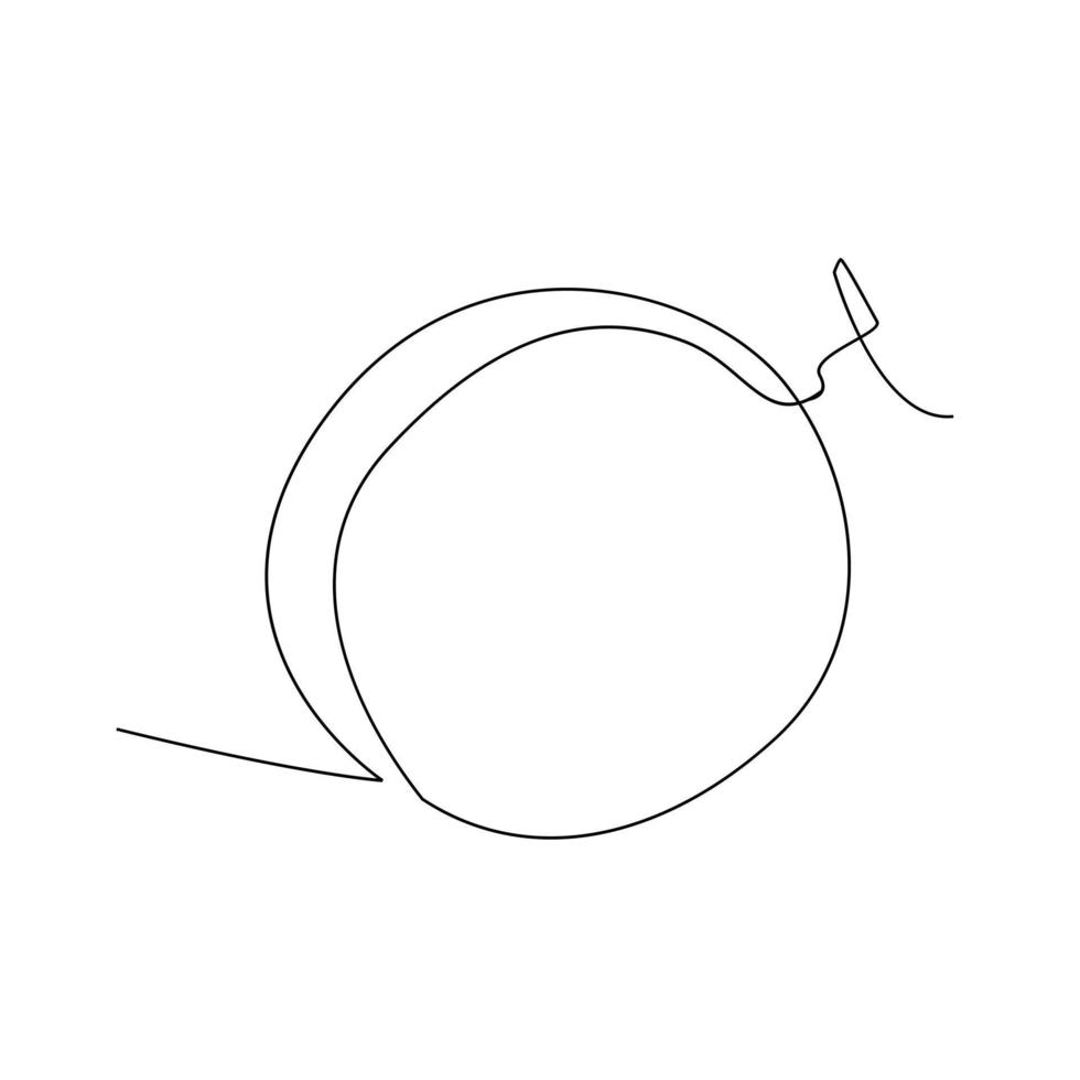 One single line fresh melon logo continuous vector