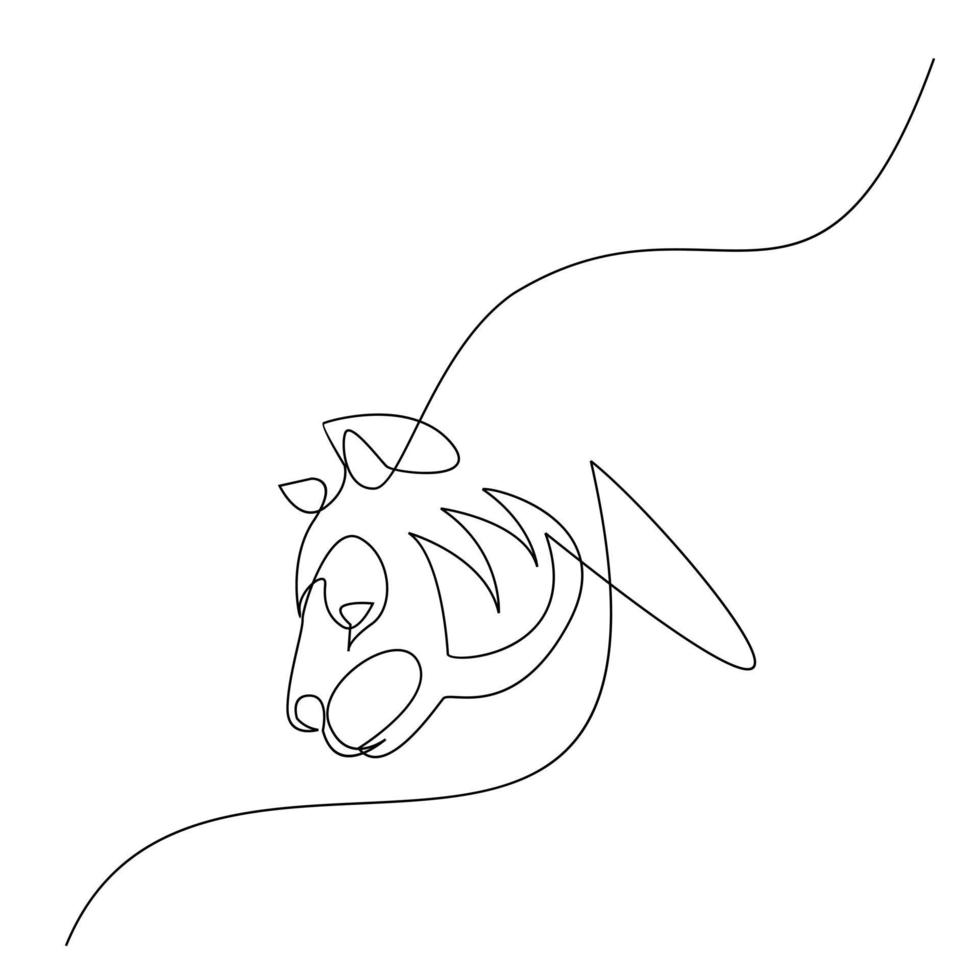 Tiger Continuous one line drawing vector design