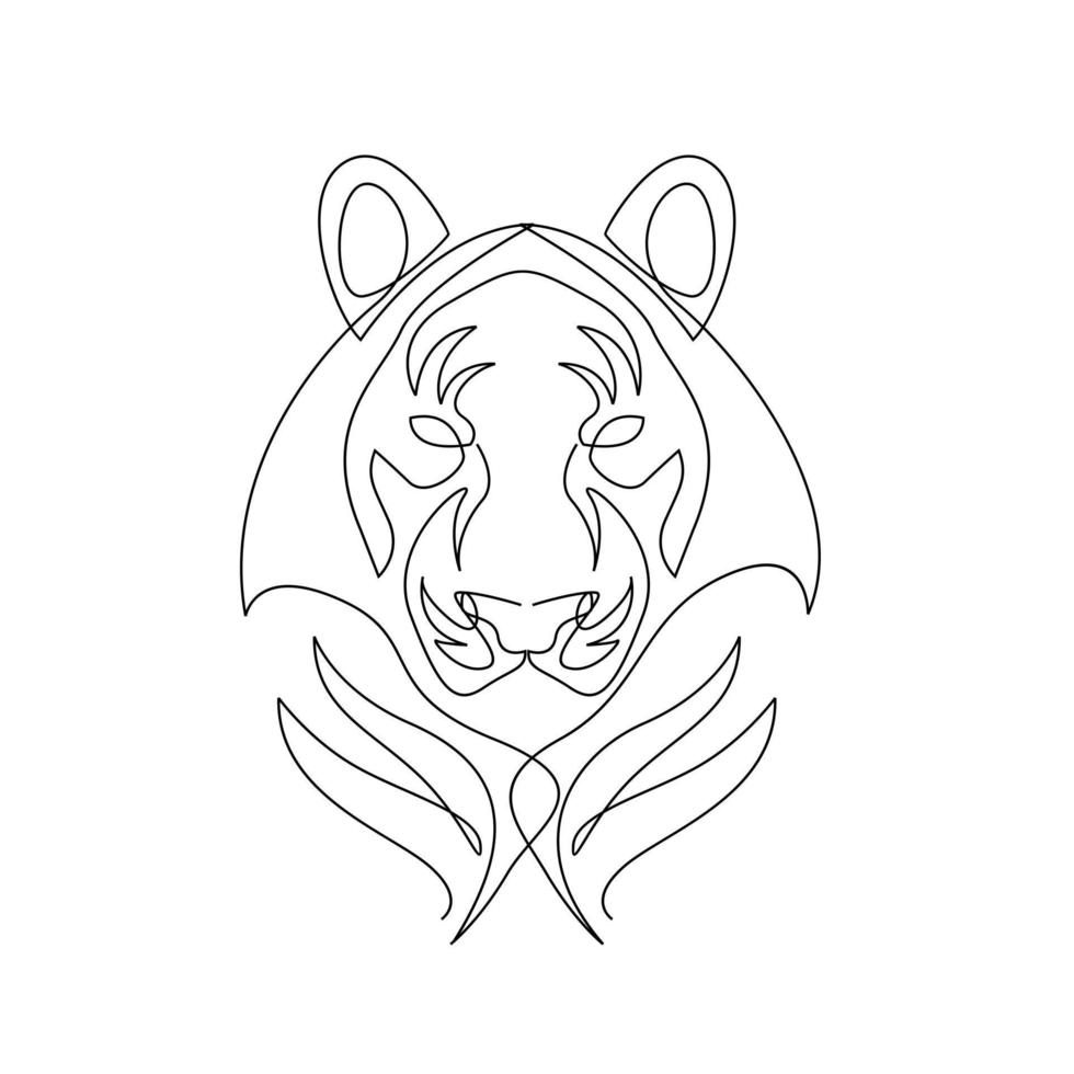 Tiger Continuous one line drawing vector design